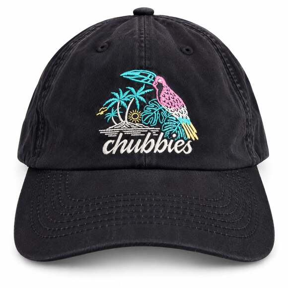 Chubbies Other - Chubbies Toucan Tropical Palm Bird Embroidered Black Dad Hat